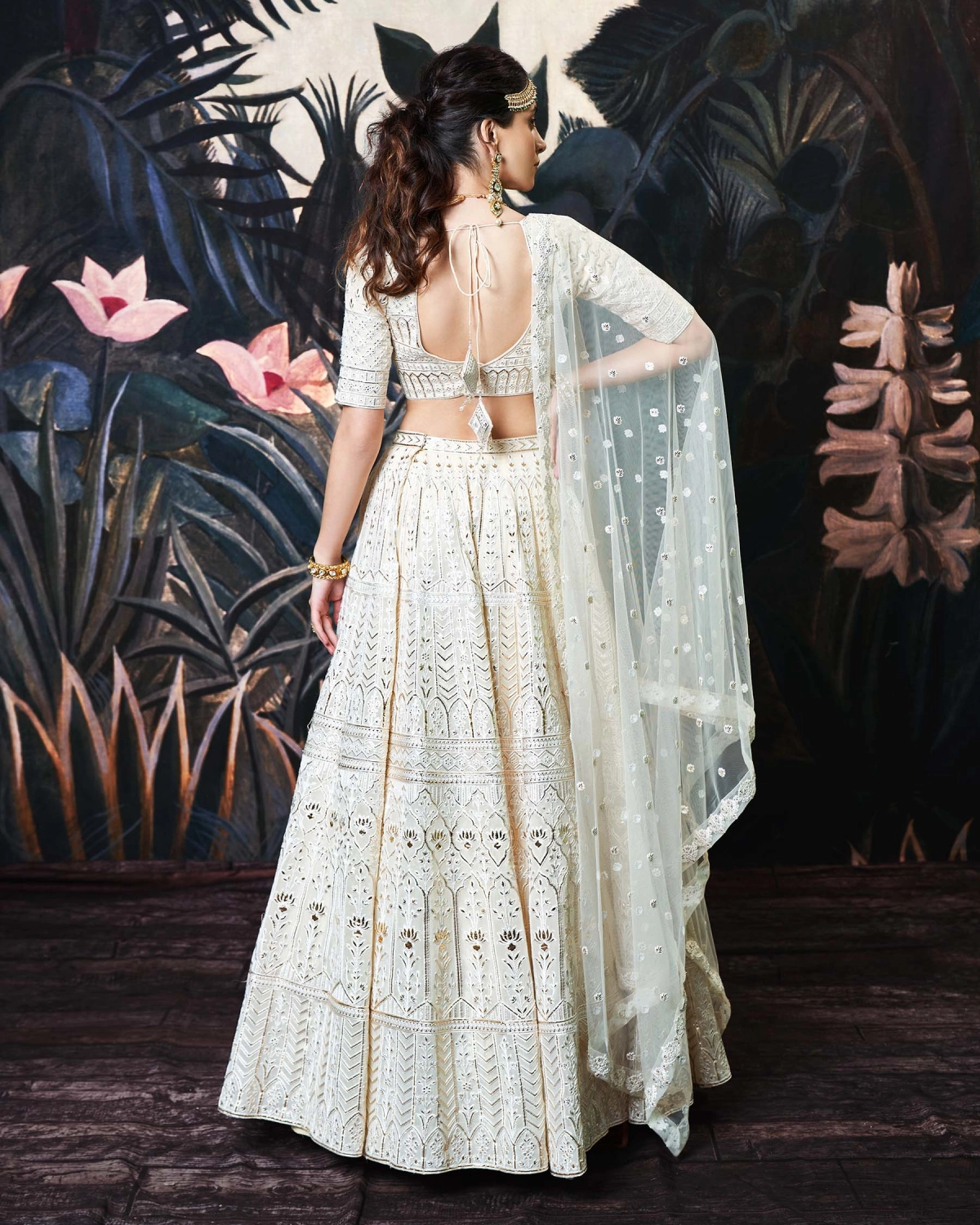 Kenzie Light Beige Georgette Lehenga Set