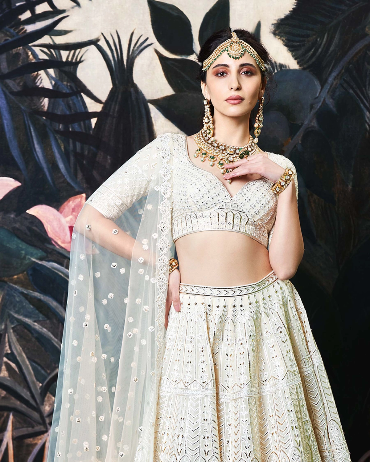 Kenzie Light Beige Georgette Lehenga Set