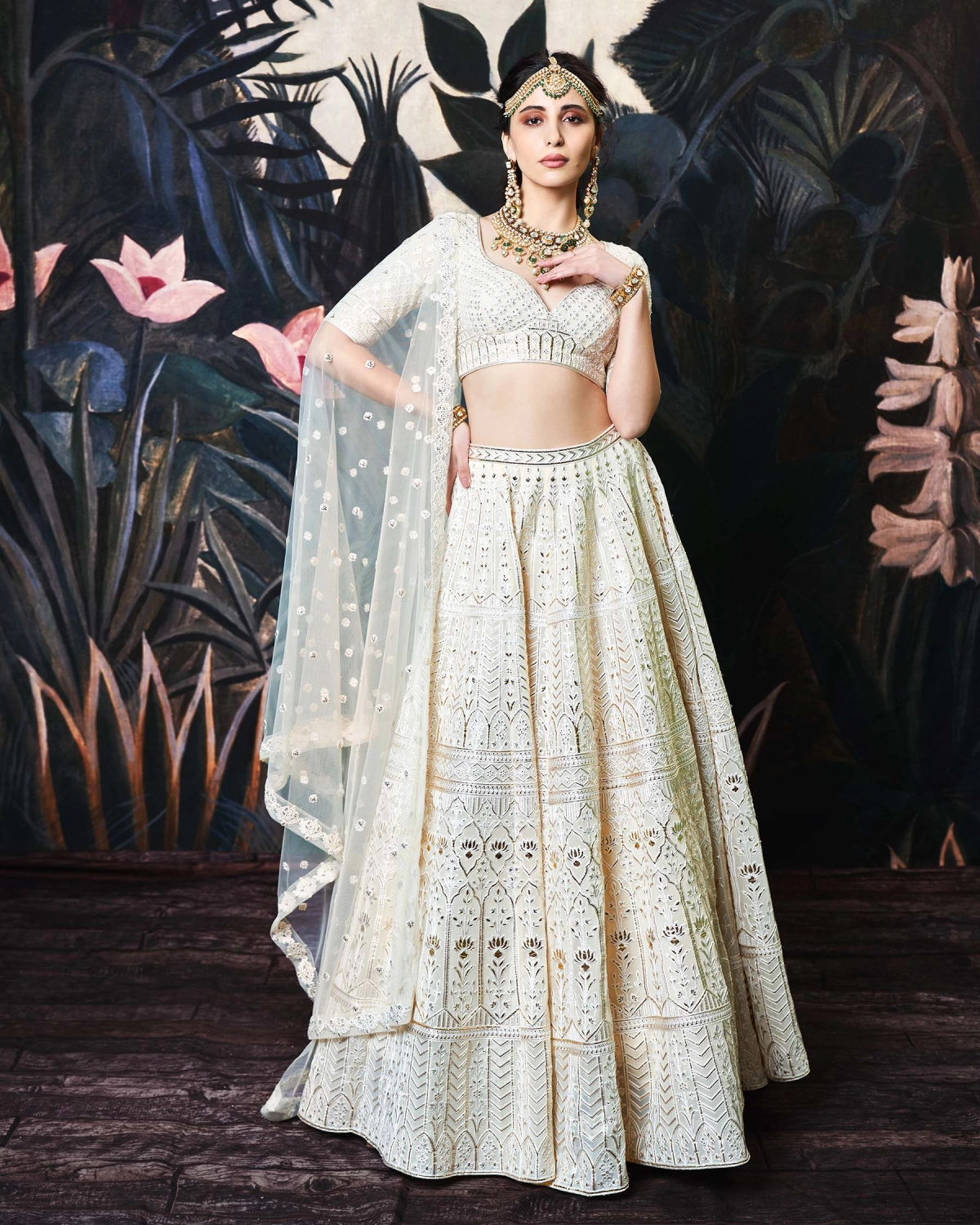 Kenzie Light Beige Georgette Lehenga Set