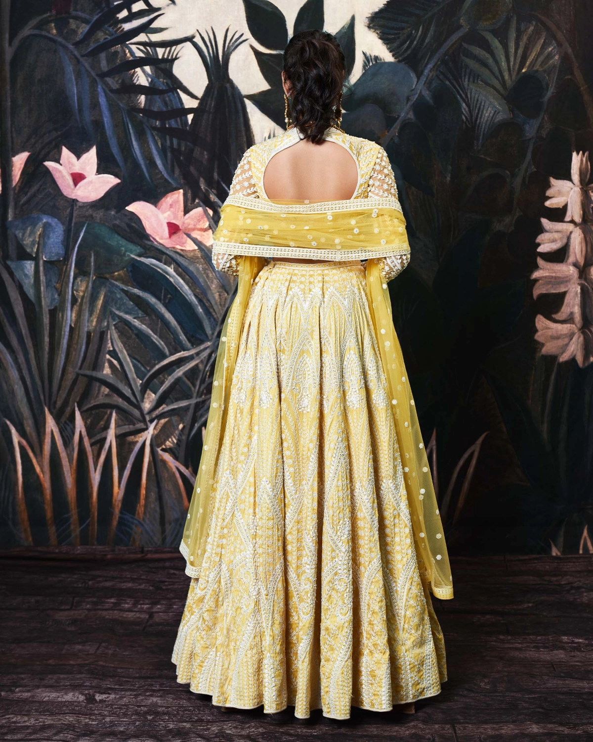 Kiara Greenish-yellow Raw Silk Lehenga Set