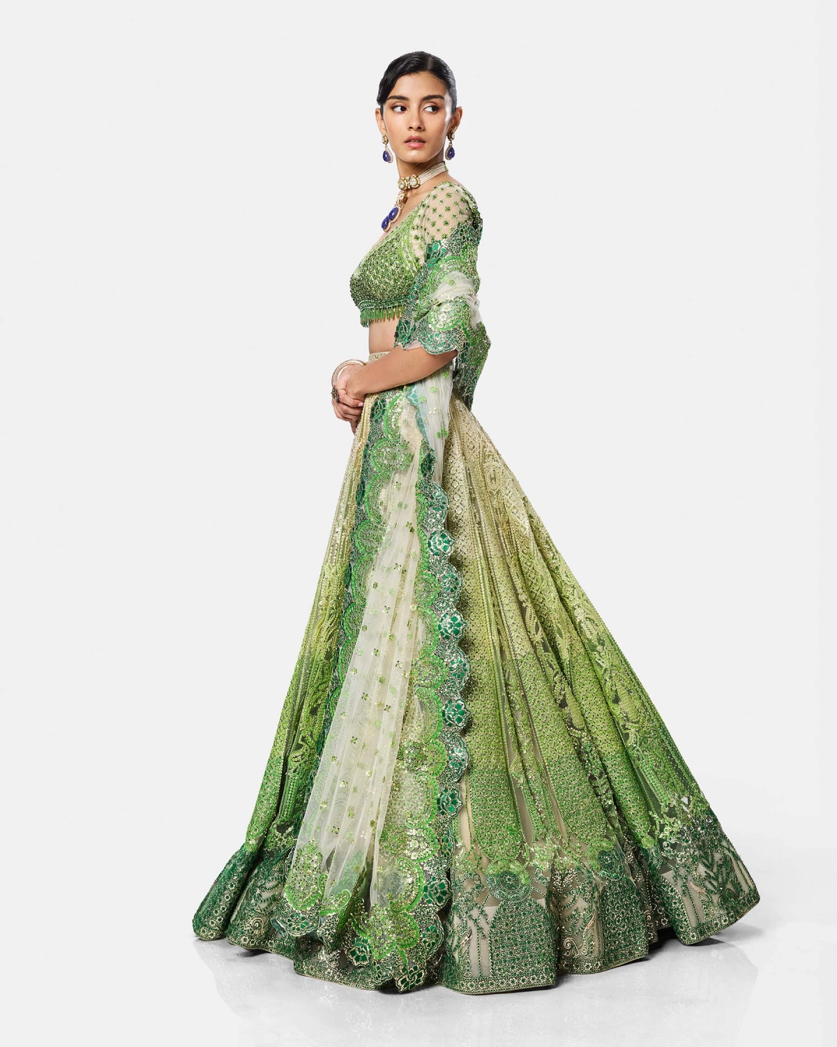 Lime Blossom Lehenga