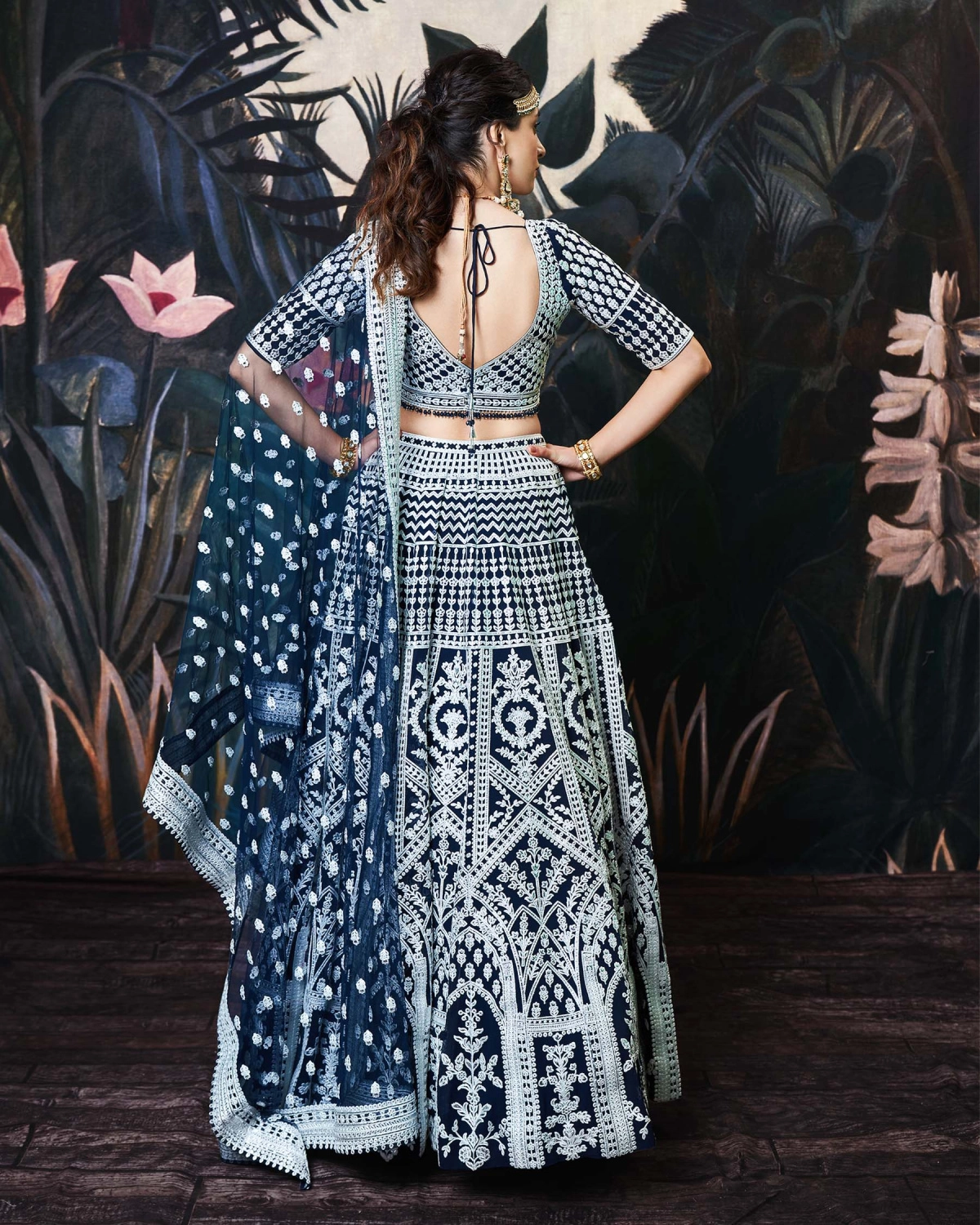 Lucy Deep Blue Georgette Lehenga Set