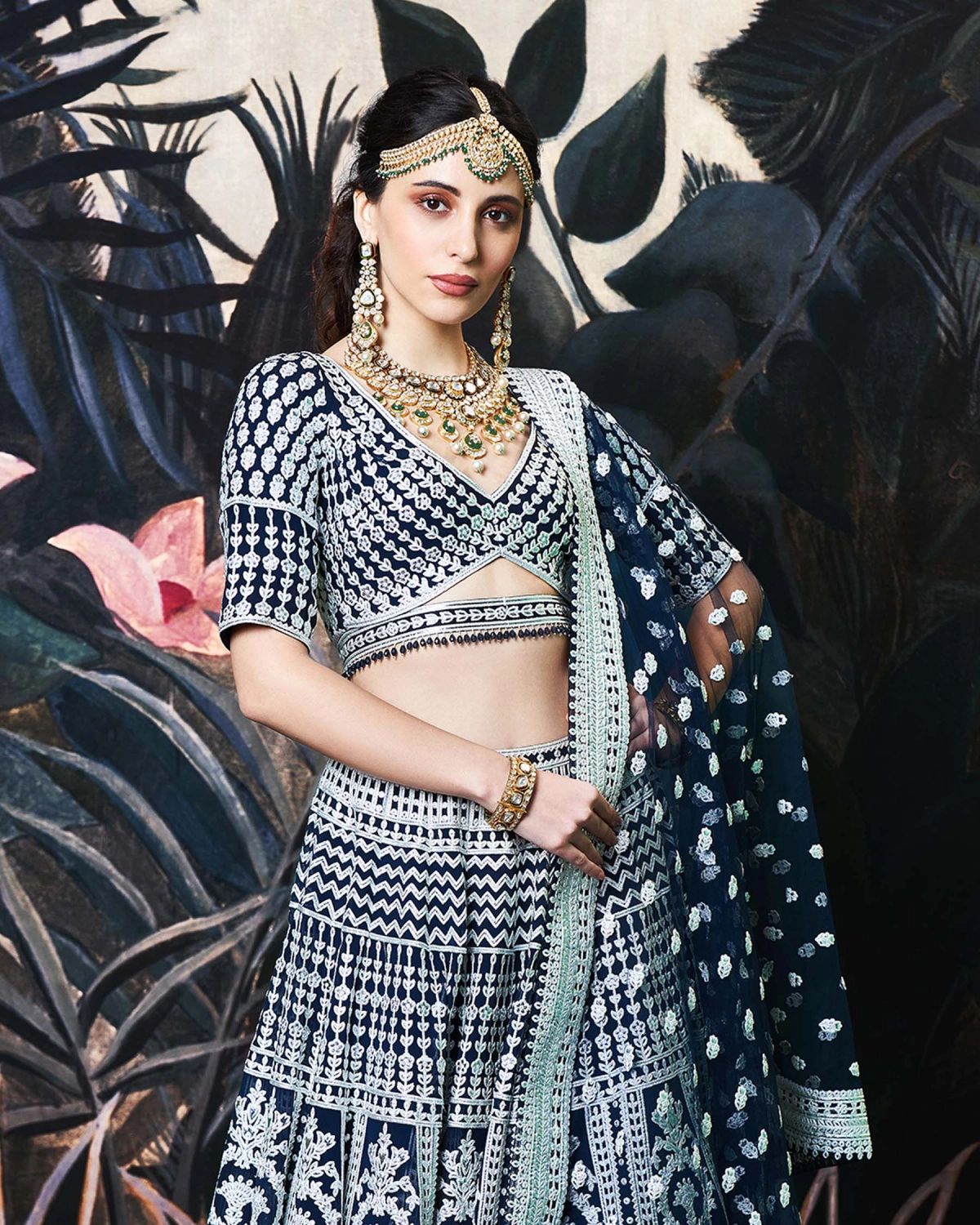 Lucy Deep Blue Georgette Lehenga Set