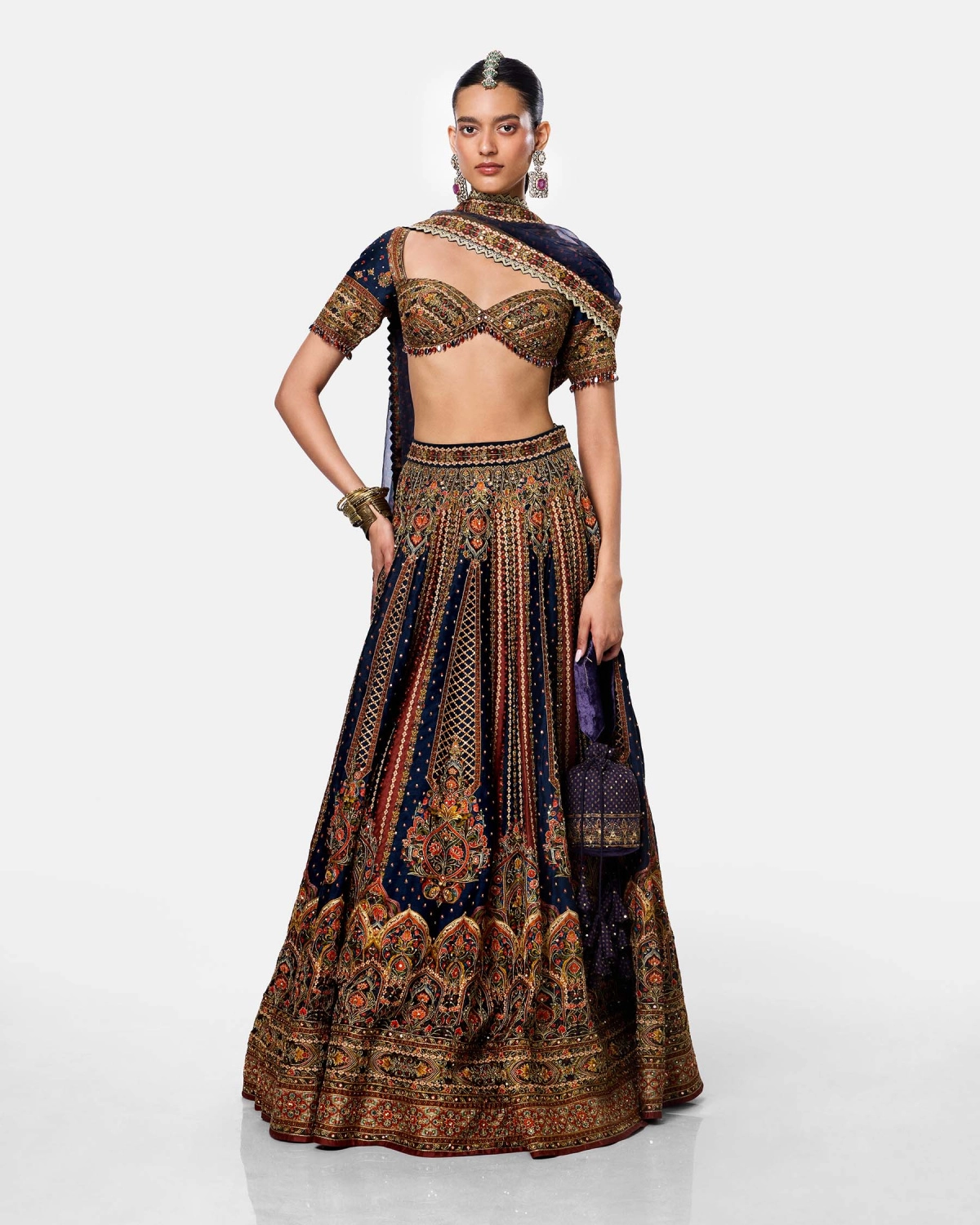 Midnight Mehr Lehenga