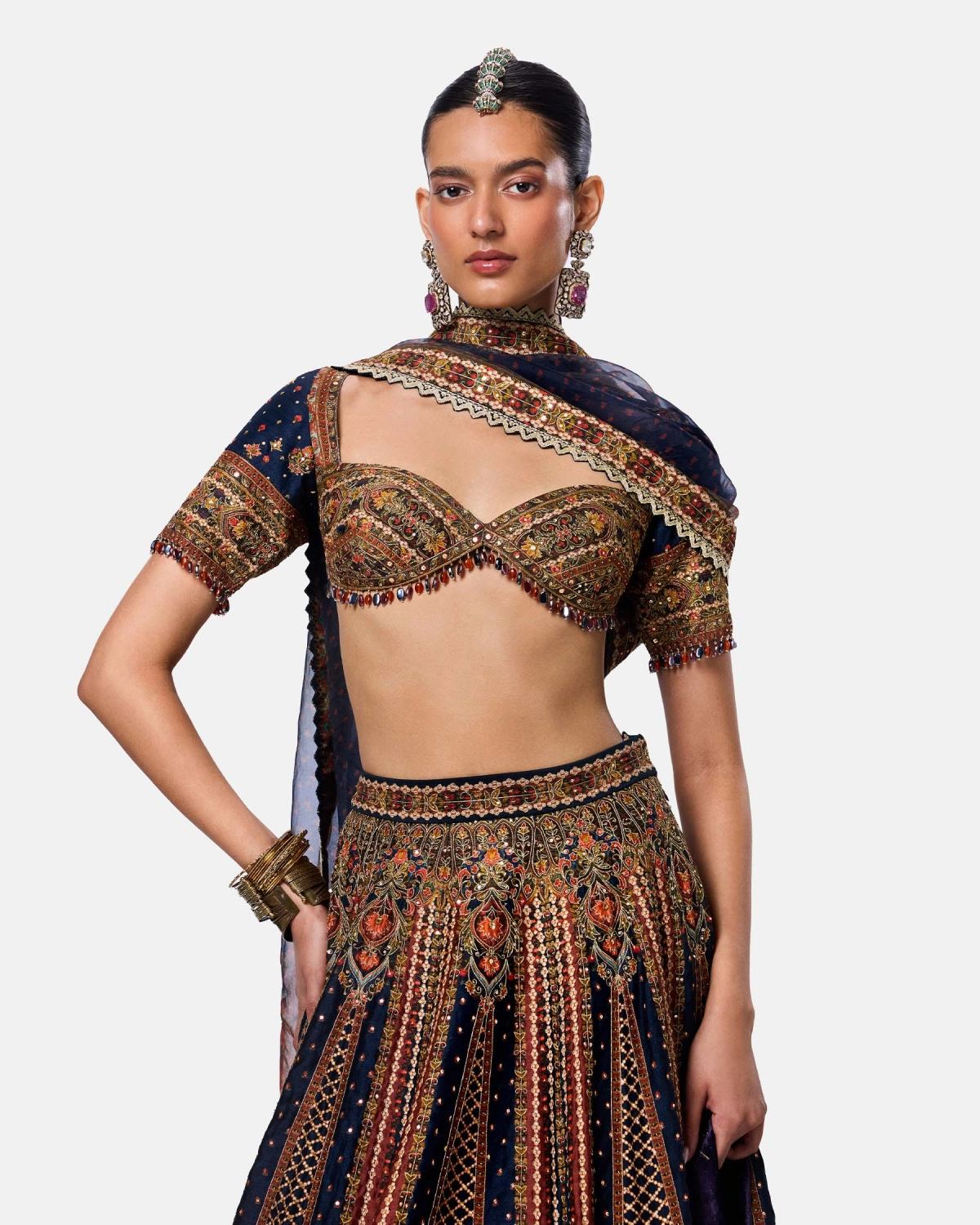 Midnight Mehr Lehenga
