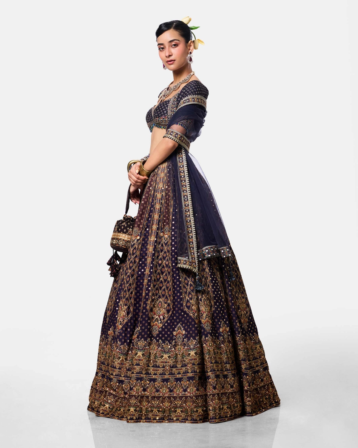 Midnight Zari Lehenga