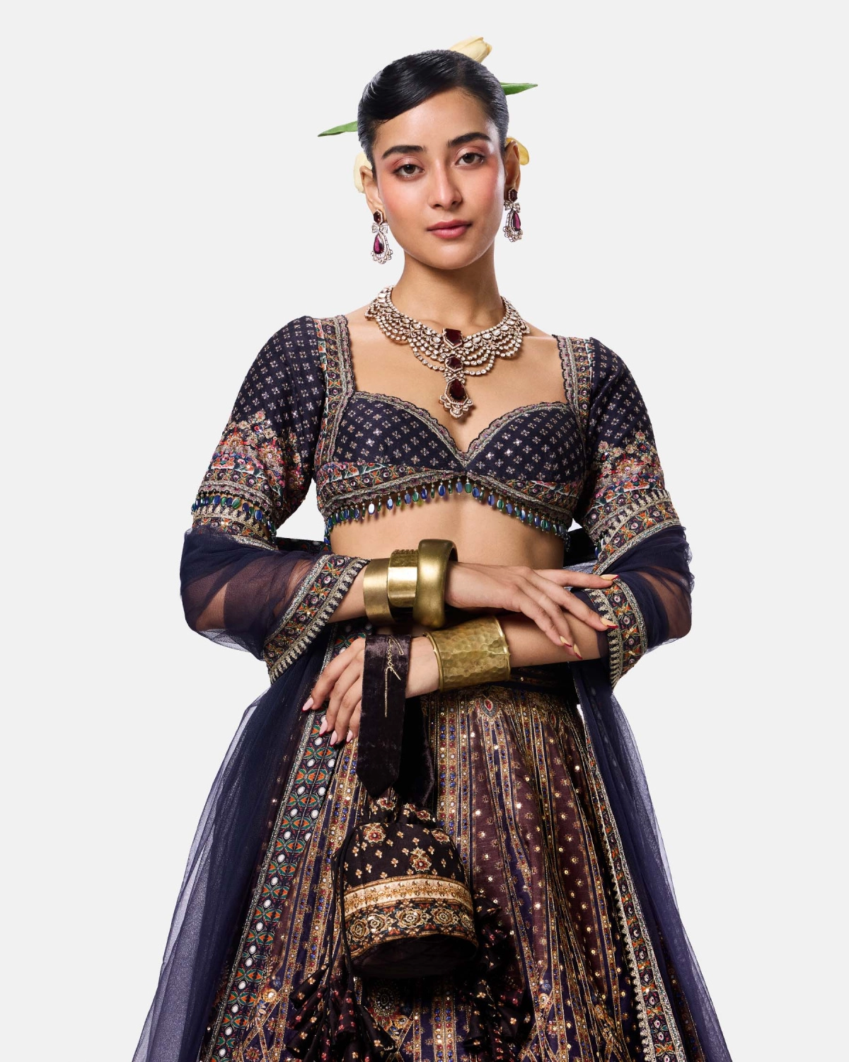Midnight Zari Lehenga