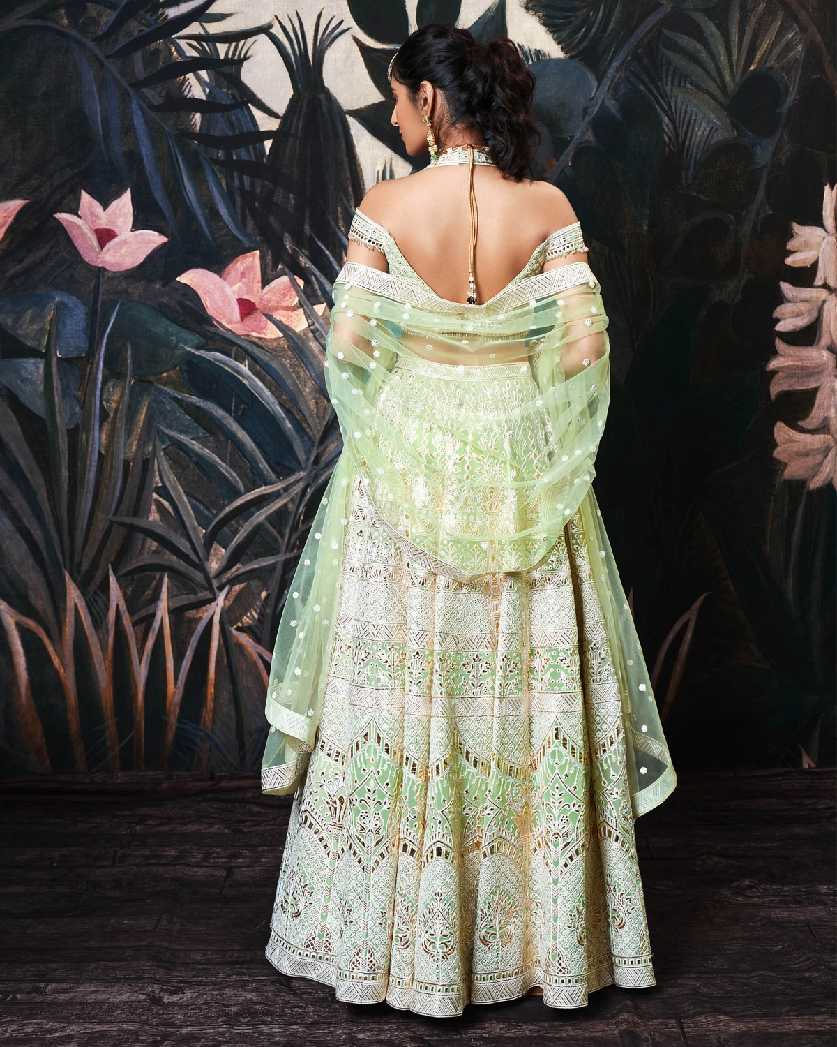 Mila Mint Green Georgette Lehenga Set