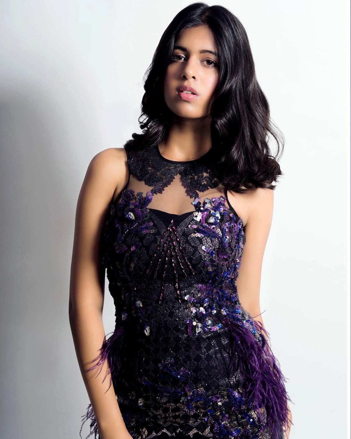 Sejal Kumar In Multi Colours Sequin Power Shoulder Fitted Dress