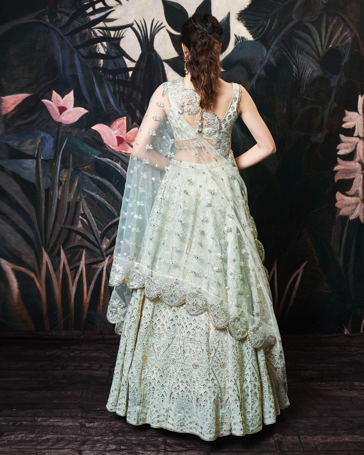 Olivia Light Green Georgette Lehenga Set