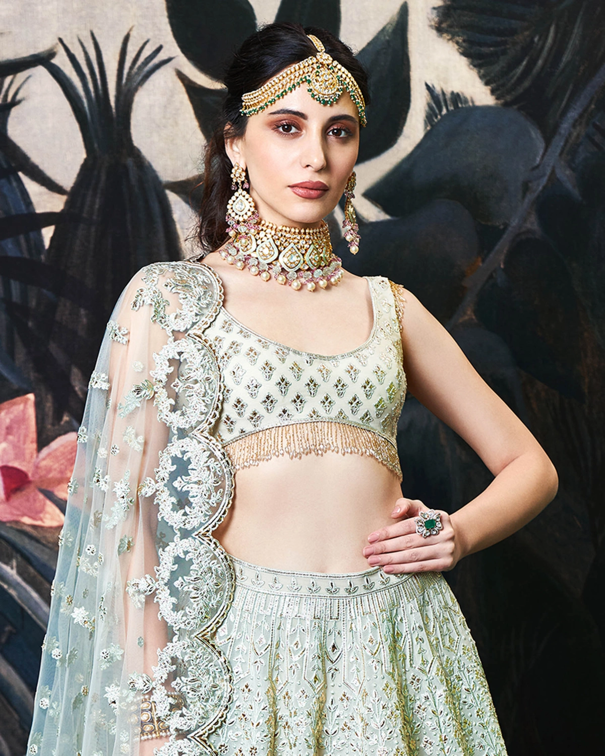 Olivia Light Green Georgette Lehenga Set
