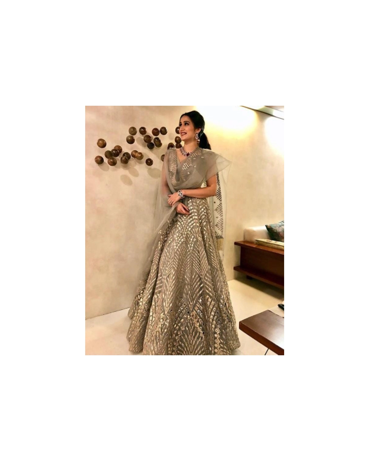 Sagarika Ghate In Chrome Applique Lehenga