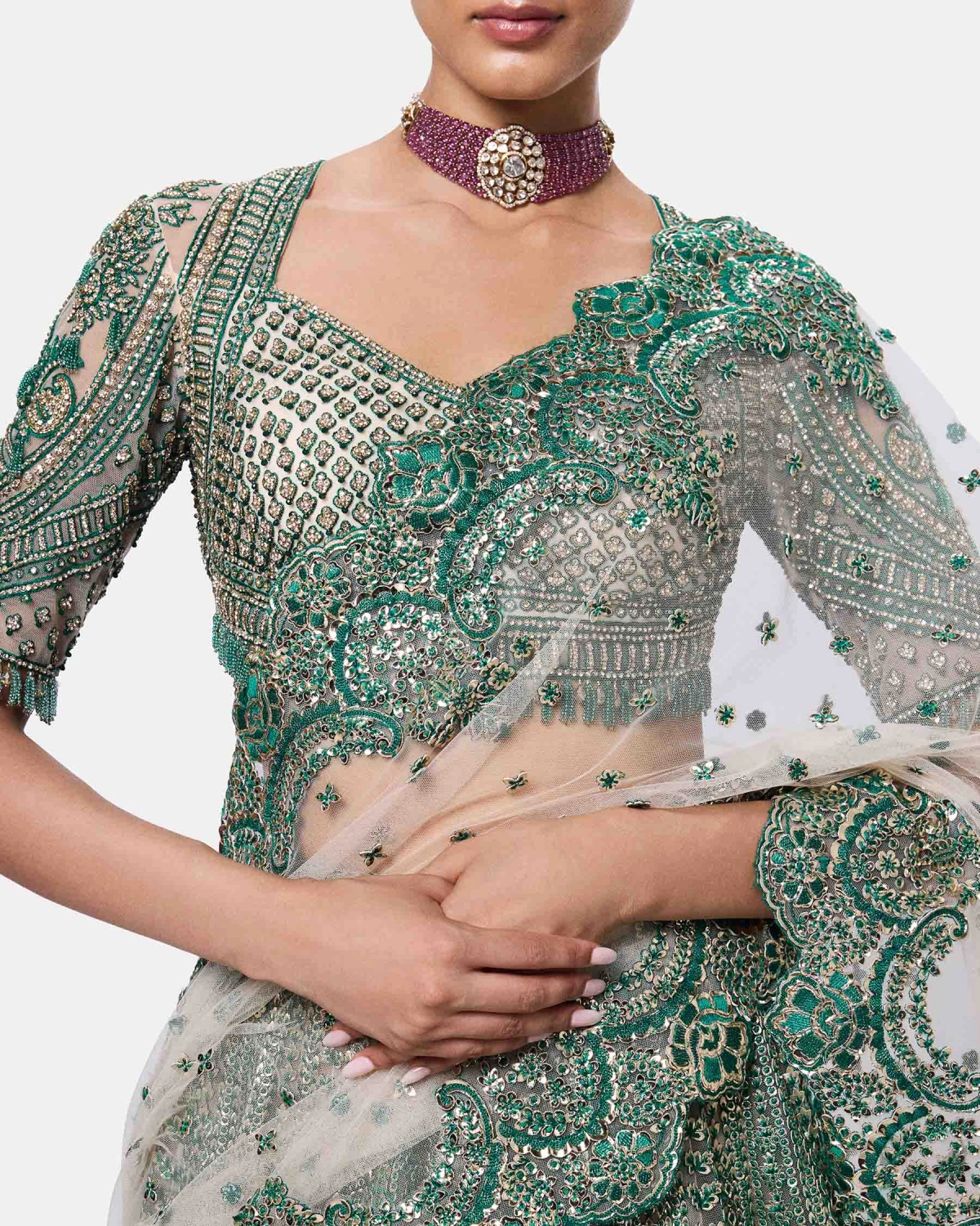 Sage Blossom Lehenga