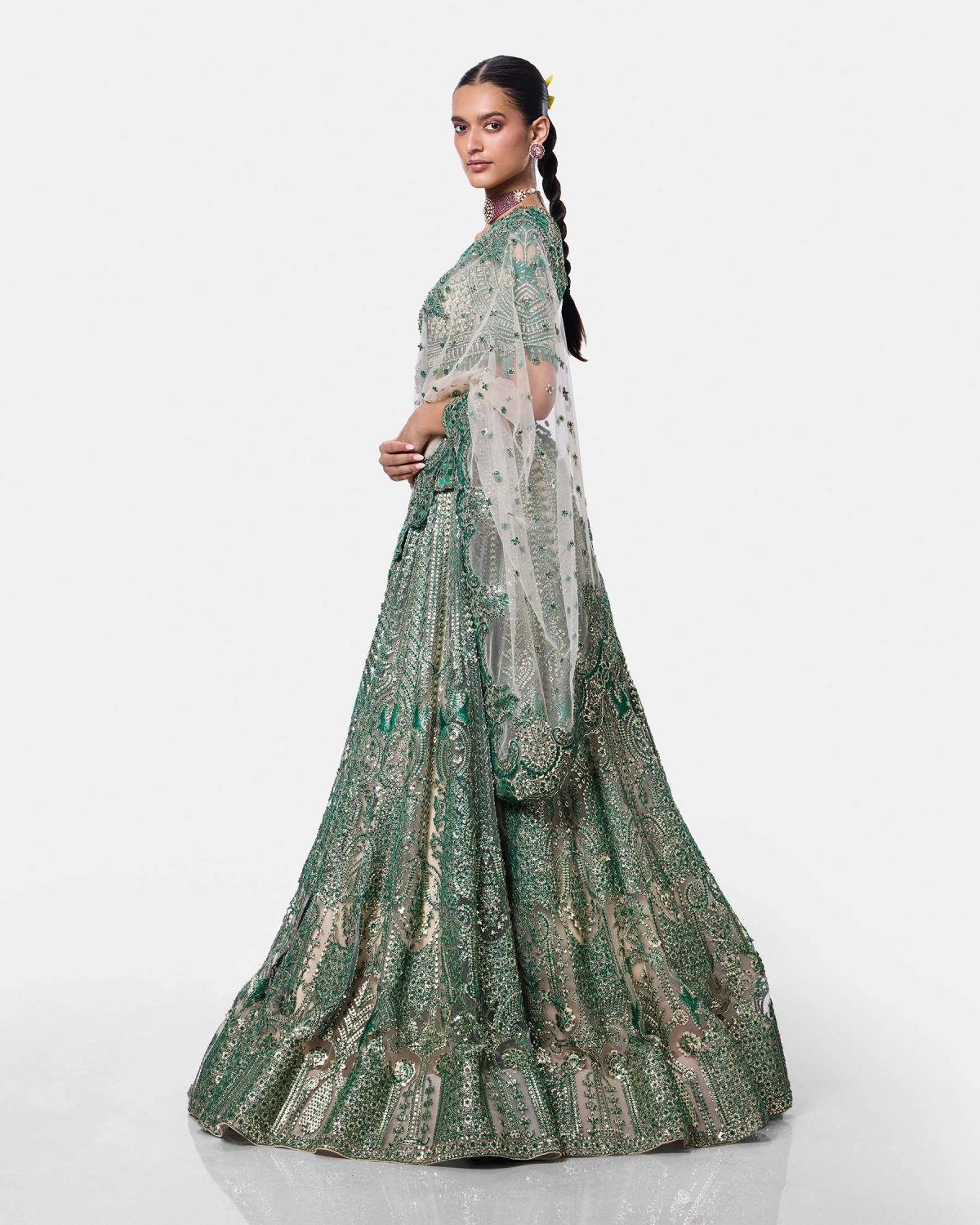 Sage Blossom Lehenga