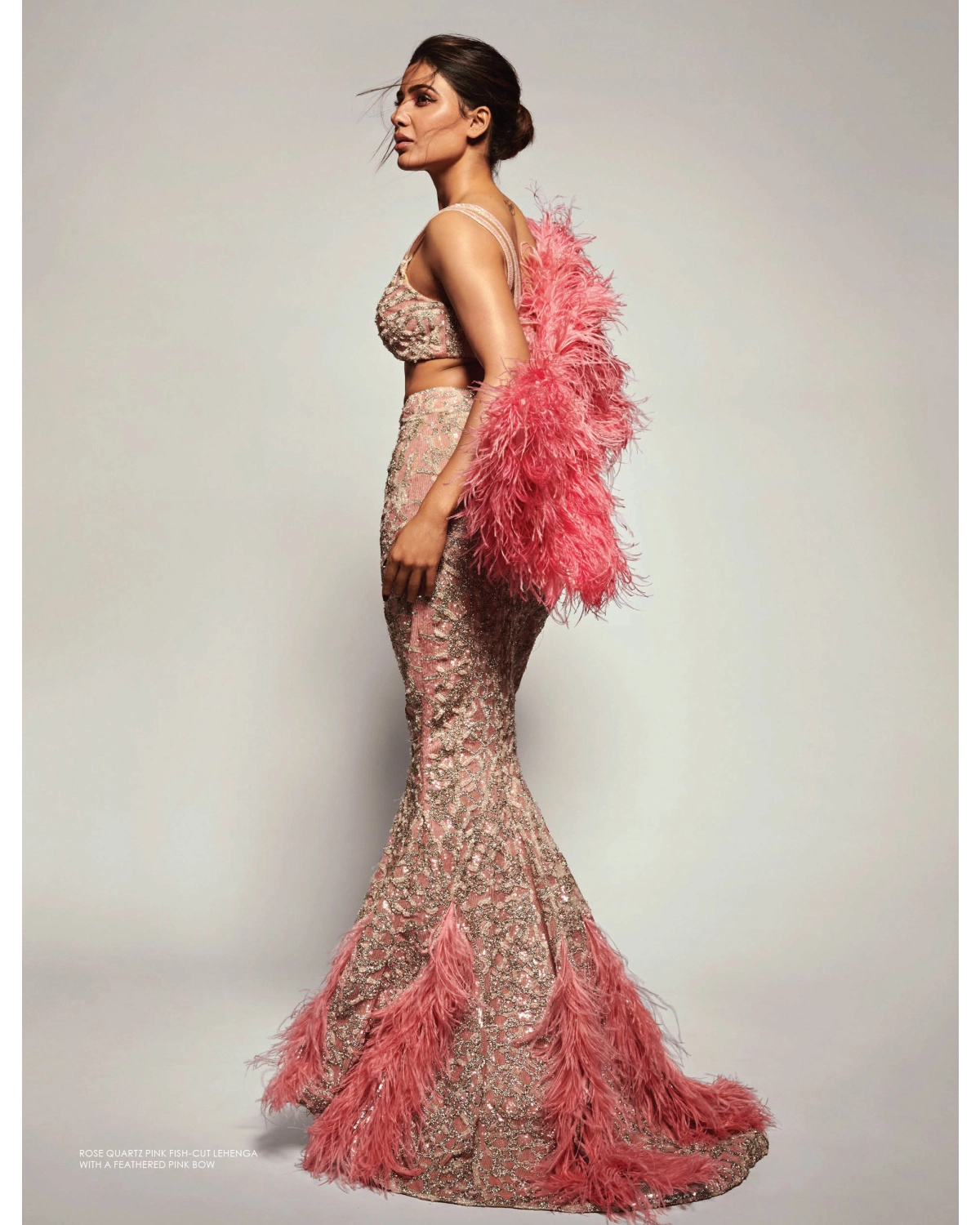 Samantha Rose Quartz Pink Fish-cut Lehenga
