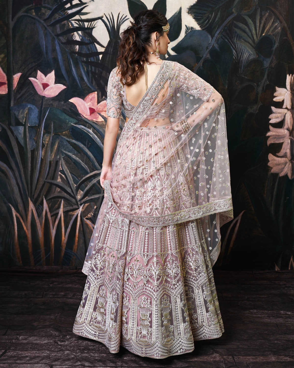 Sharon Blush Pink Tulle Lehenga Set