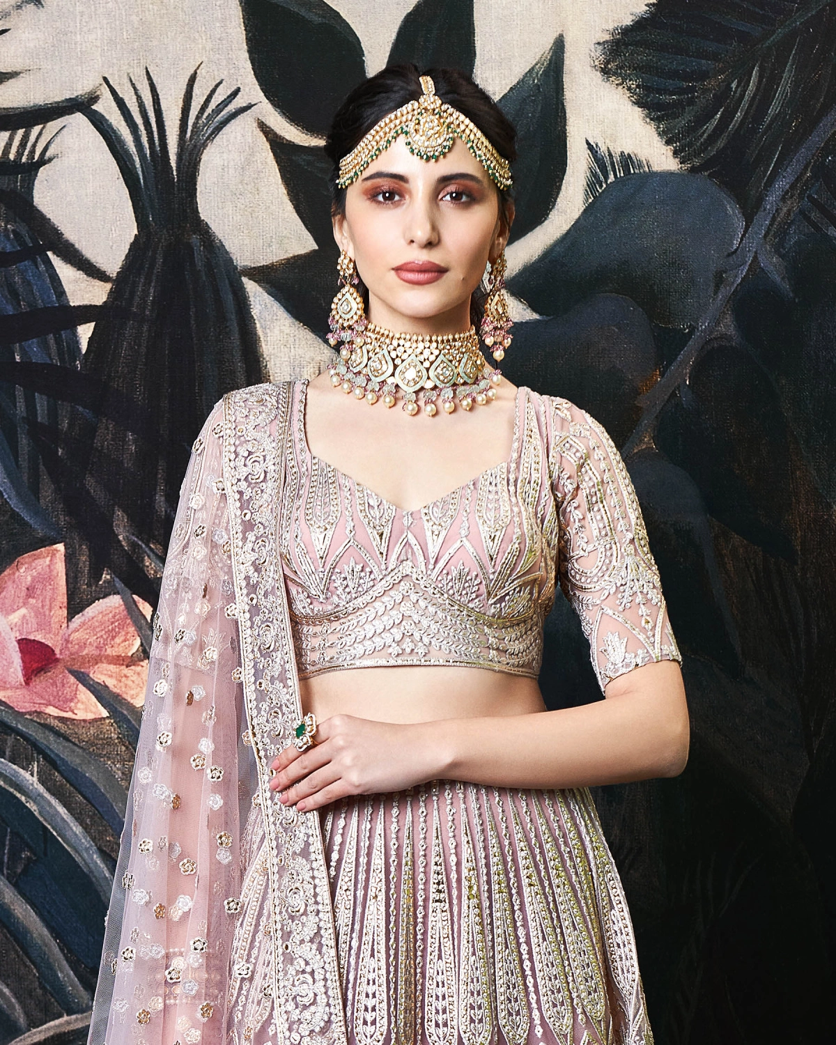 Sharon Blush Pink Tulle Lehenga Set