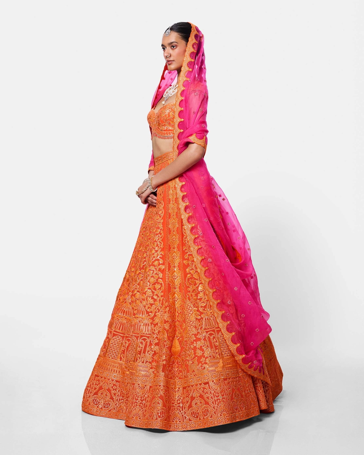 Sunset Coral Lehenga