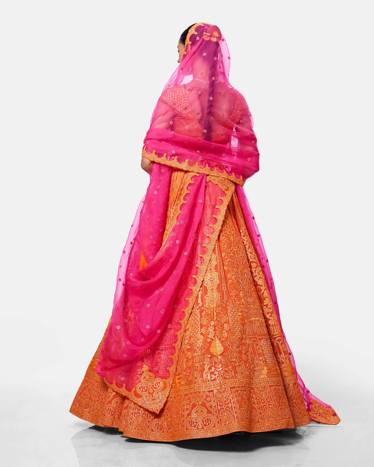 Sunset Coral Lehenga