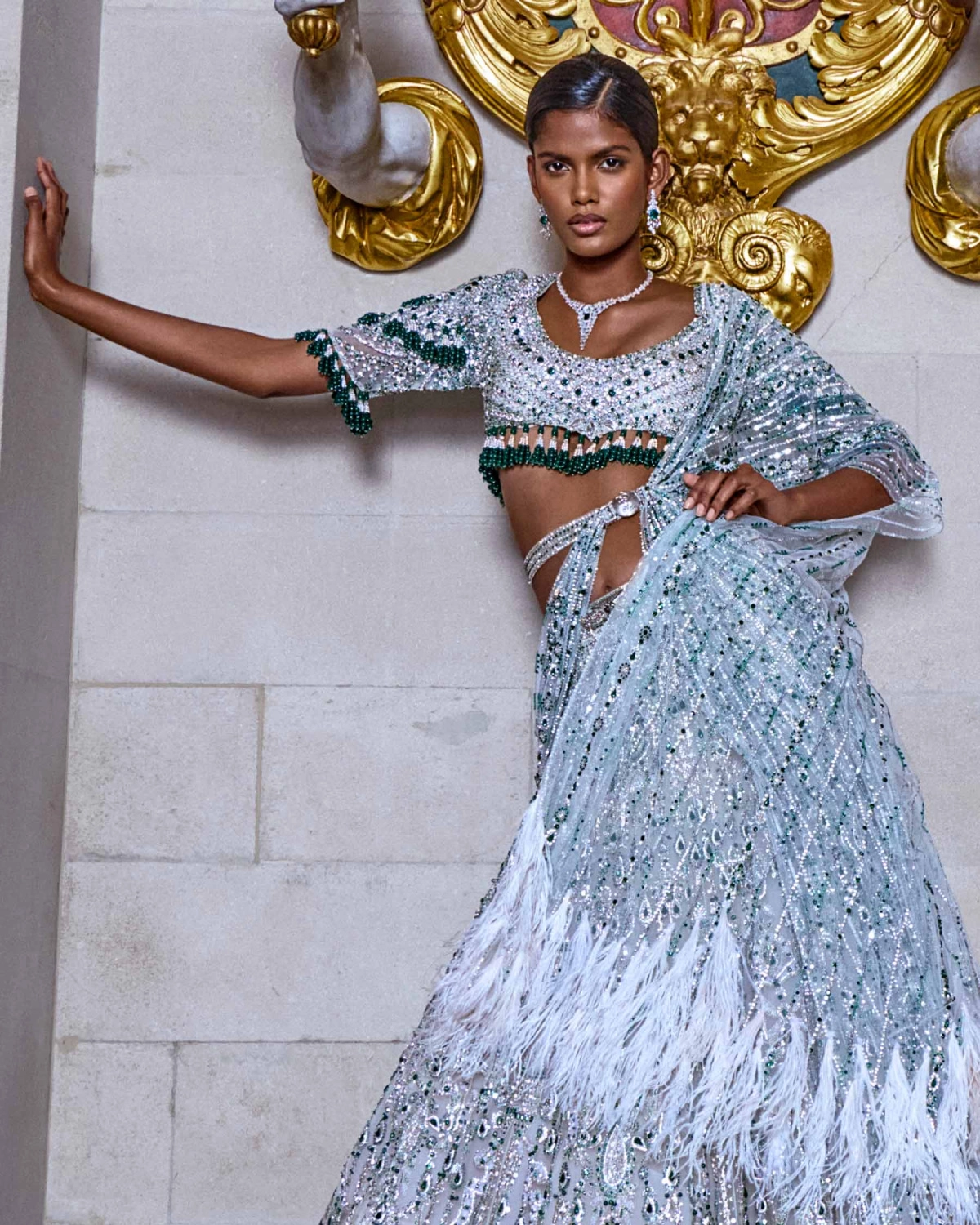 Emerald Eclipse Lehenga