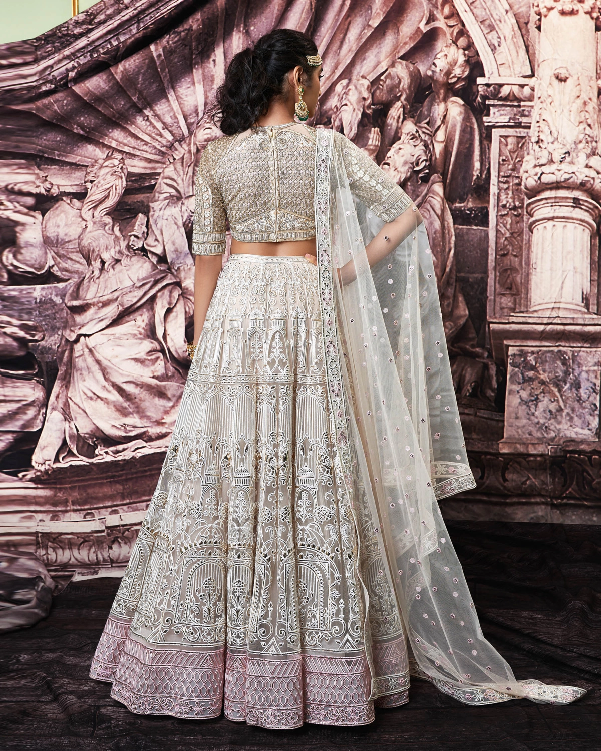 Eve Golden Foil Lehenga Set