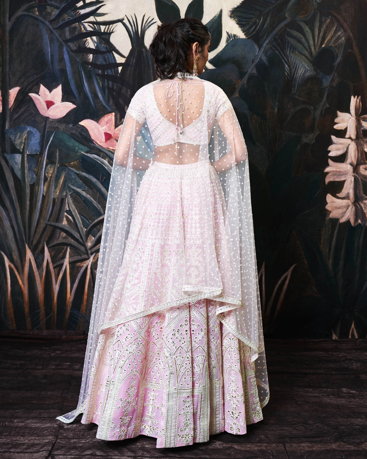 Veronica Light Pink Georgette Lehenga Set